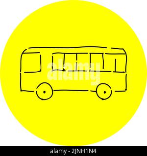 Handgeschriebene einfache Symboldarstellung: Bus Stock Vektor