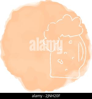 Handgeschriebene einfache Symbolillustration: Bier Stock Vektor