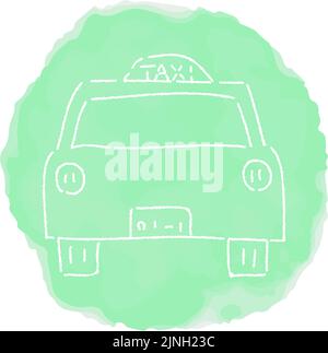 Handgeschriebene einfache Symbolillustration: Taxi Stock Vektor