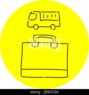 Handschriftliche, einfache Symbolillustration: Lieferung Stock Vektor