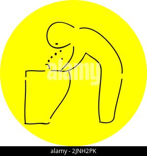 Handgeschriebene einfache Symbolillustration: Trinkbrunnen Stock Vektor