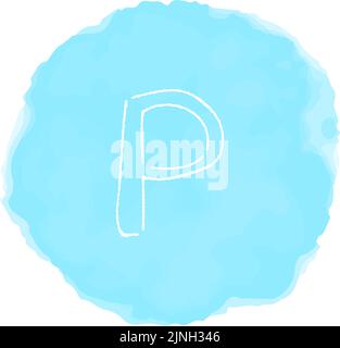 Handgeschriebene einfache Symbolillustration: Parken Stock Vektor