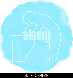 Handgeschriebene einfache Symbolillustration: Trinkbrunnen Stock Vektor