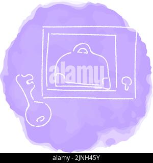 Handgeschriebene einfache Symbolillustration: Münzschrank Stock Vektor