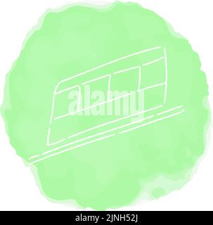 Handgeschriebene einfache Symbolillustration: Linearmotorwagen Stock Vektor
