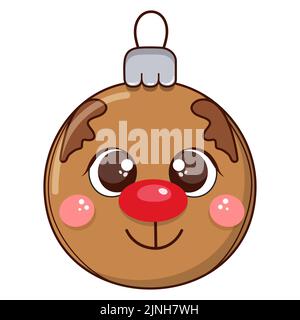 Niedliche weihnachtsbaum Ball Charakter. Stock Vektor