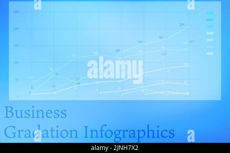 Blau-basierte Infografiken, Grafiken, Diagramme und Tabellen Stock Vektor