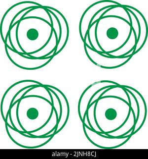 Abstraktes Muster aus grünen Ringen und Kreisen. Abbildung. Nahtlose Qualität. Stock Vektor