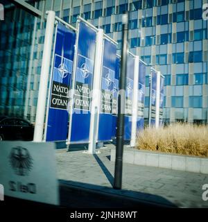 Brüssel, Belgien. 04. März 2022. Außenaufnahme des NATO-Hauptquartiers. Brüssel, 04.03.2022 Quelle: dpa/Alamy Live News Stockfoto