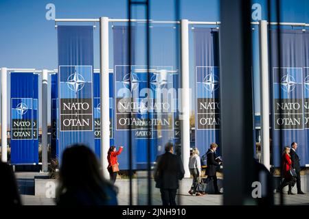 Brüssel, Belgien. 04. März 2022. Außenaufnahme des NATO-Hauptquartiers. Brüssel, 04.03.2022 Quelle: dpa/Alamy Live News Stockfoto