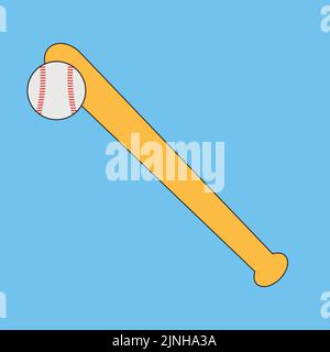 Baseballschläger und Ball-Symbol - Vektorgrafik Stock Vektor