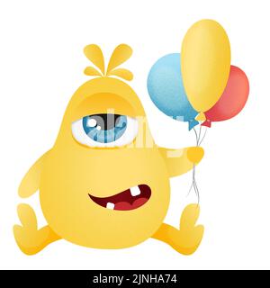 Bunte niedliche Monster. Lustige Zeichentrickfigur. Vektorgrafik. Stock Vektor