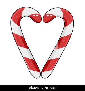 Weihnachtsbonbon in Form eines Herzens. Stock Vektor