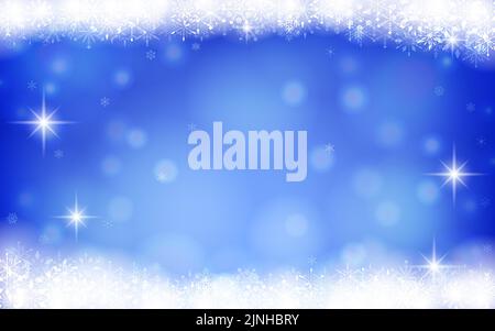 Weihnachtskarte mit Schneeflocken umrandet Stock Vektor