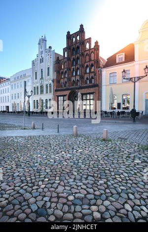 Historische Gebäude und Haus der alte Schwede in Wismar, Deutschland Stockfoto