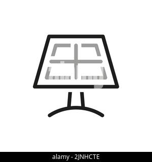 Einfach von Solarpanel Verwandte Vektor-Linie Symbol. Symbol für erneuerbare Energien, grüne Technologie. Designelemente für Ihre Projekte. Stock Vektor