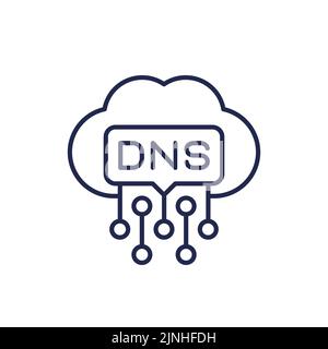 DNS-Zeilensymbol für Web Stock Vektor