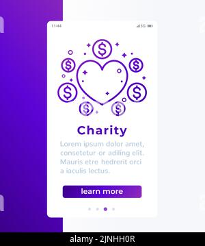 Charity und Spende Mobile Banner Design Stock Vektor