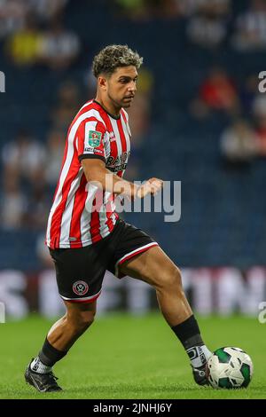 West Bromwich, Großbritannien. 11. August 2022. Reda Khadra #11 von Sheffield United mit dem Ball in West Bromwich, Vereinigtes Königreich am 8/11/2022. (Foto von Gareth Evans/News Images/Sipa USA) Quelle: SIPA USA/Alamy Live News Stockfoto