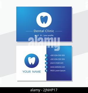Abstrakte Dental-Logo-Vorlage. Zahnmedizin, Zahnarztpraxis, Zahngesundheit, Mundpflege, Zahnpflege, Mundpflege, Klinik. Visitenkarten-Design. Logo. Zahn V Stock Vektor