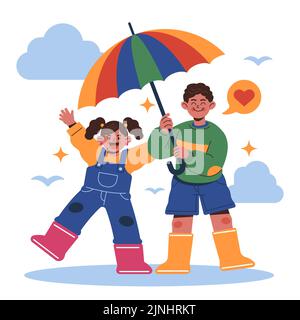 Handgezeichnete Geschwister Illustration Vektor Illustration. Stock Vektor