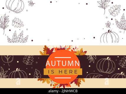 Flache horizontale Banner Set für Herbstfeier Vektor-Illustration. Stock Vektor