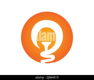 Kreative und helle Orange Light Bulb Illustration visualisiert mit Orang Color, Simple Illustration und gemessenem Gradient. Stock Vektor
