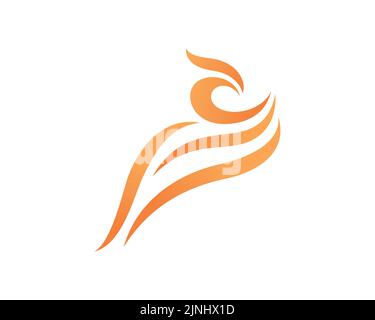 Einfache und kreative Phoenix Rising Illustration visualisiert mit Soft Fire Color, Simple Illustration und gemessenem Gradient Stock Vektor