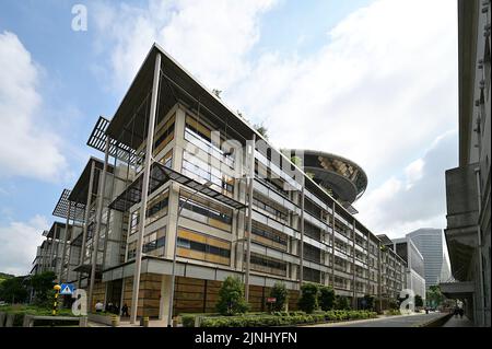 Blick auf das Singapore Supreme Court Building vom Eingang der Supreme Court Lane Stockfoto