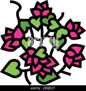 Bougainvillea Liana Farbe Symbol Vektor Illustration Stock Vektor