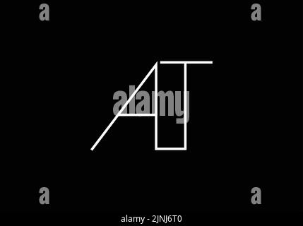 alphabet Buchstaben Monogramm Symbol Logo AUF oder TA Stock Vektor