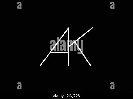 alphabet Buchstaben Monogramm Symbol Logo AK oder KA Stock Vektor