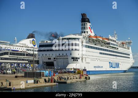 Tallinn, Estland. 31.. Juli 2022. Die allgemeine Ansicht des Tallina Sadam (Hafen von Tallinn) ist am 31. Juli 2022 in Tallinn, Estland, zu sehen (Foto: Vadim Pacajev/Sipa USA) Quelle: SIPA USA/Alamy Live News Stockfoto