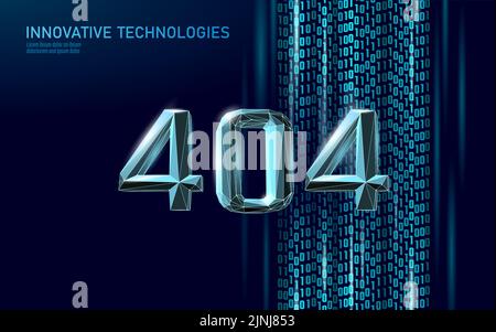 404 Web-Fehler der Seite nicht gefunden. Hintergrund für fehlgeschlagne Web-Problem-Warnungsinformationen für Vorlage-Unterstützung. Symbolvektordarstellung zur Datenflusskodierung Stock Vektor