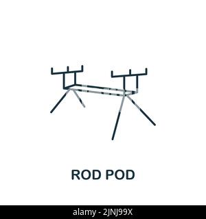 Symbol für den Rod Pod. Monochromes einfaches Fishing-Symbol für Vorlagen, Webdesign und Infografiken Stock Vektor