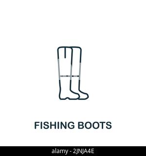 Symbol „Fischerstiefel“. Monochromes einfaches Fishing-Symbol für Vorlagen, Webdesign und Infografiken Stock Vektor