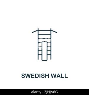 Symbol für die schwedische Mauer. Monochrom Simple Fitness-Symbol für Vorlagen, Webdesign und Infografiken Stock Vektor
