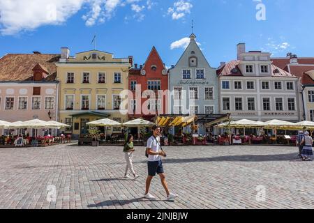 Tallinn, Estland. 31.. Juli 2022. Allgemeine Ansicht der Altstadt Straßen ist zu sehen. (Foto von Vadim Pacajev/Sipa USA) Quelle: SIPA USA/Alamy Live News Stockfoto