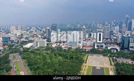 Jakarta offiziell die Special Capital Region von Jakarta, ist die Hauptstadt Indonesiens. Jakarta ist das Zentrum der Wirtschaft, Kultur und Politik von Stockfoto