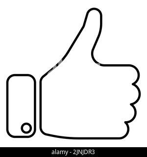 Symbol für dünne Linien mit Daumen nach oben Stock Vektor