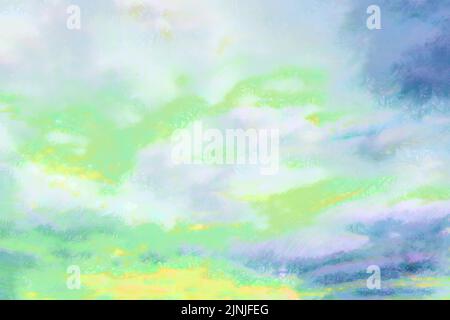 Marmorierte Farben Weiß, Limette, Blau und Gelb Aquarell mit nassen Kanten Hintergrund. Dieses farbenfrohe Bild hat einen trüben Effekt und eine Textur. Plus Platz für Kopien Stock Vektor