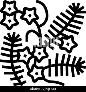 Cypress Liana Linie Symbol Vektor-Illustration Stock Vektor