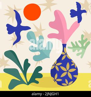 Handgezeichnete matisse-Stil Illustration Vektor-Illustration. Stock Vektor