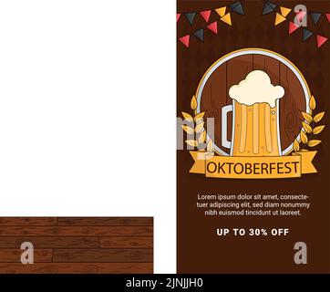 Handgezeichnete oktoberfest Geschichten Set Vektor Illustration. Stock Vektor