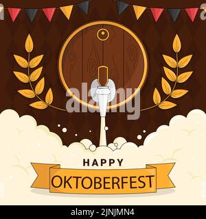 Handgezeichnete oktoberfest Pfosten Set Vektor-Illustration. Stock Vektor