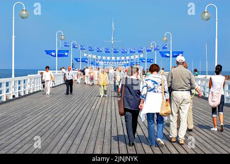 Pier in der Kurstadt Zoppot, Polen, Sopot Stockfoto