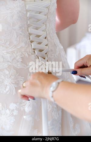 Brautkleid Mit Schnürung Stockfoto