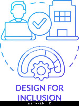 Design für die Aufnahme blaues Gradientenkonzept Symbol Stock Vektor