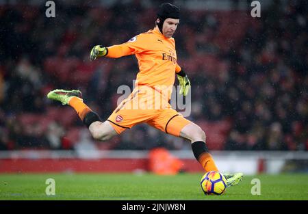 Datei-Foto vom 01-03-2018 von Petr Cech, der von 2004 bis 2015 mit Chelsea einen äußerst erfolgreichen Zauber erlebte und den Titel der Premier League viermal gewann, sowie vier FA-Cups, drei League-Cups und die Champions League 2011-12 und dann die Europa League 2012-13. Ausgabedatum: Freitag, 12. August 2022. Stockfoto