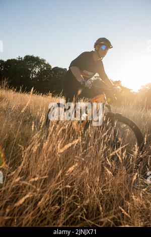 Mountainbike-Touren in Hertfordshire, England Stockfoto